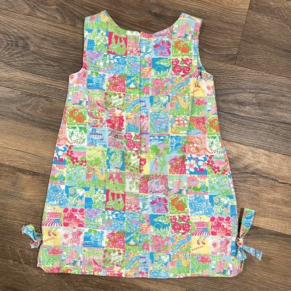 Lilly Pulitzer States Shift Dress Sleeveless,front pockets,zip up back,side bows - Picture 9 of 13
